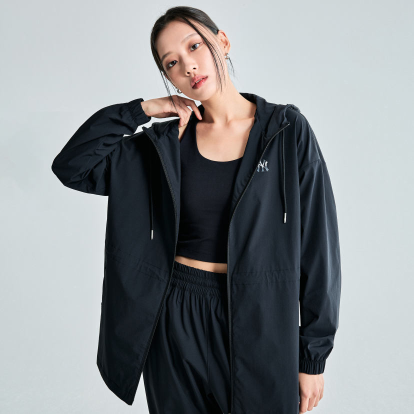 (Women) MLB SS23 Solid Color Zip-Up Hoodie Jacket - Black 3FWJB2134-50BKS 圖 4