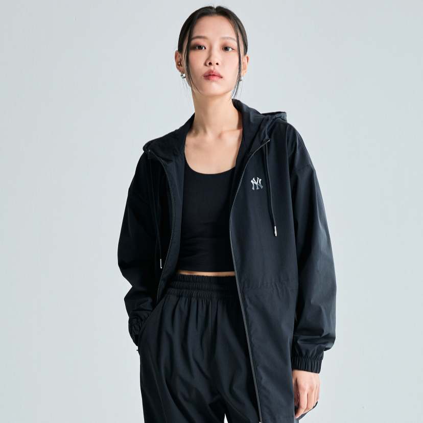 (Women) MLB SS23 Solid Color Zip-Up Hoodie Jacket - Black 3FWJB2134-50BKS 圖 5