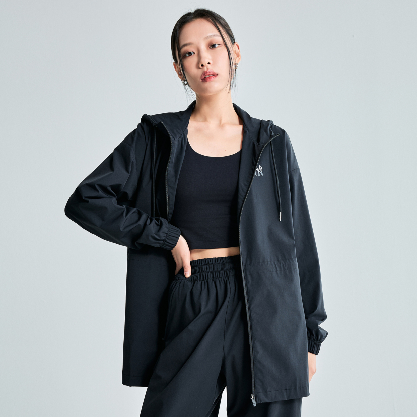 (Women) MLB SS23 Solid Color Zip-Up Hoodie Jacket - Black 3FWJB2134-50BKS 圖 6