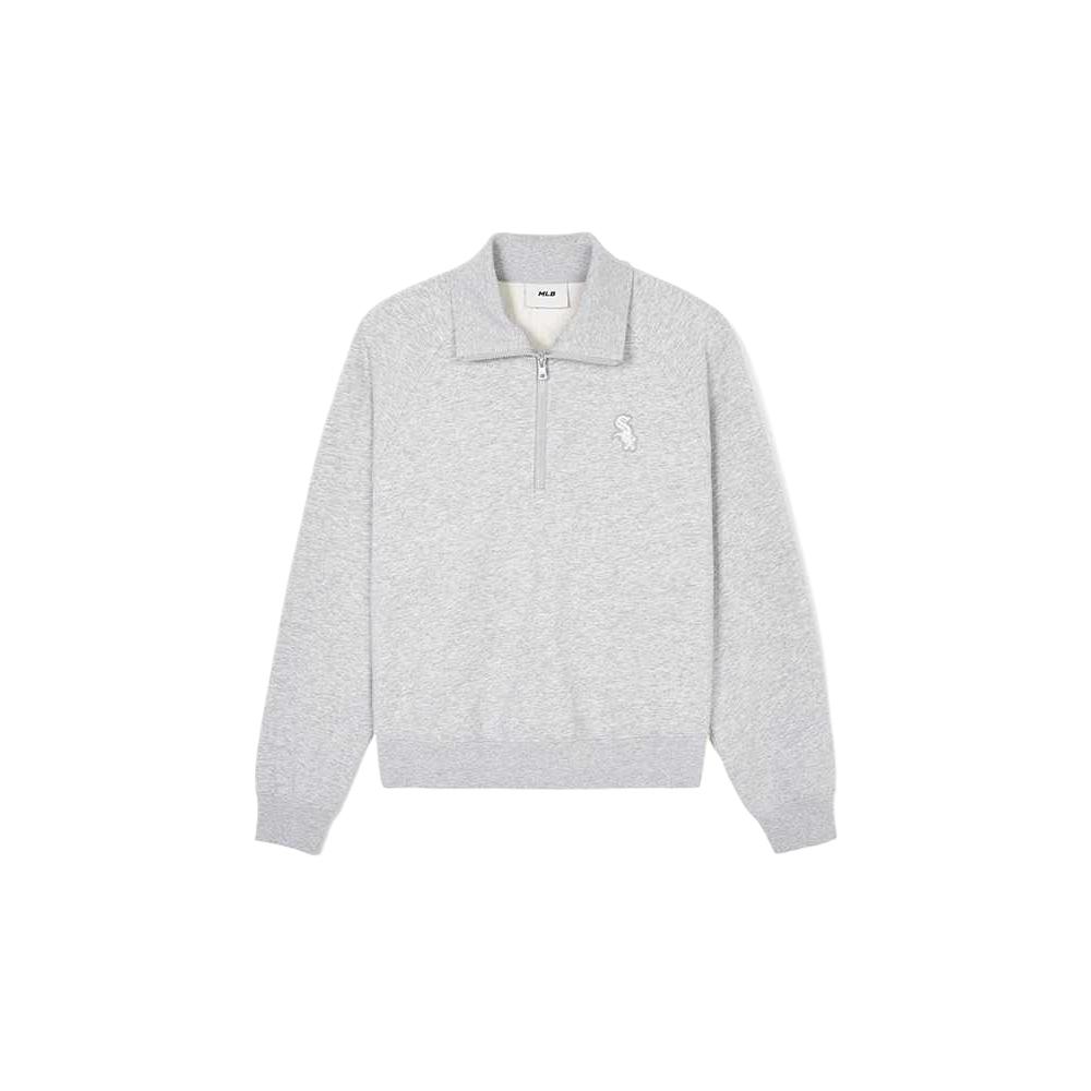 (Women) MLB SS24 Half-Zip Collar Lightweight Sweatshirt in Light Gray 3FMTB0341-44MGS