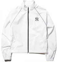 (Women) MLB SS24 New York Yankees Ivory Short Collar Raglan Sleeve Jacket 3FWJV0243-50IVS (Women) MLB SS24 New York Yankees Ivory Short Collar Raglan Sleeve Jacket 3FWJV0243-50IVS