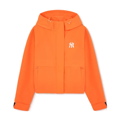 (Women) MLB SS24 New York Yankees Logo Windbreaker Jacket Orange 3FWJB0141-50ORD
