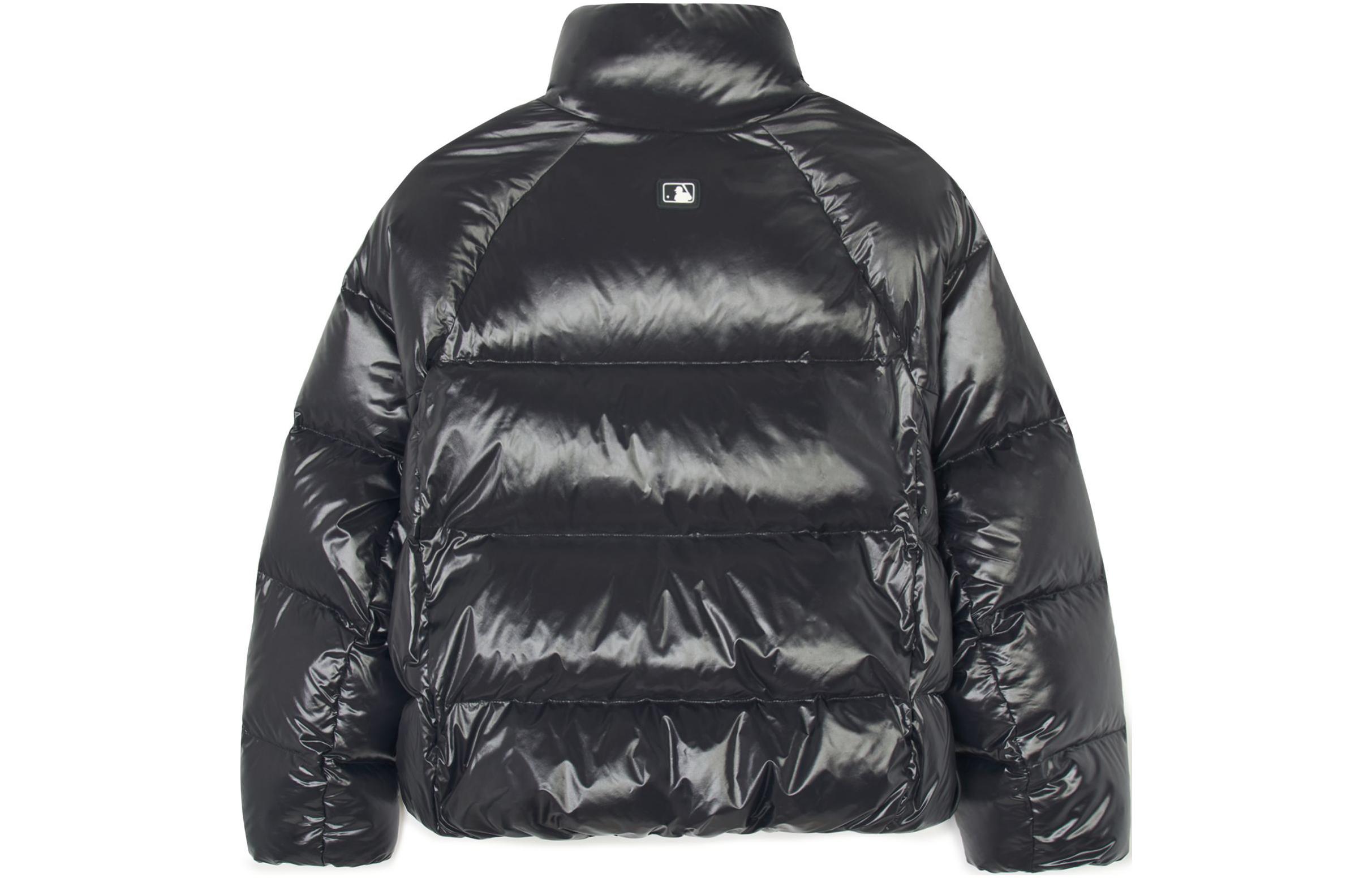 Lookbook (W) MLB レディース NYヤンキース シャイニーパファージャケット ブラックラグランスリーブ 3FDJB0636-50BKS