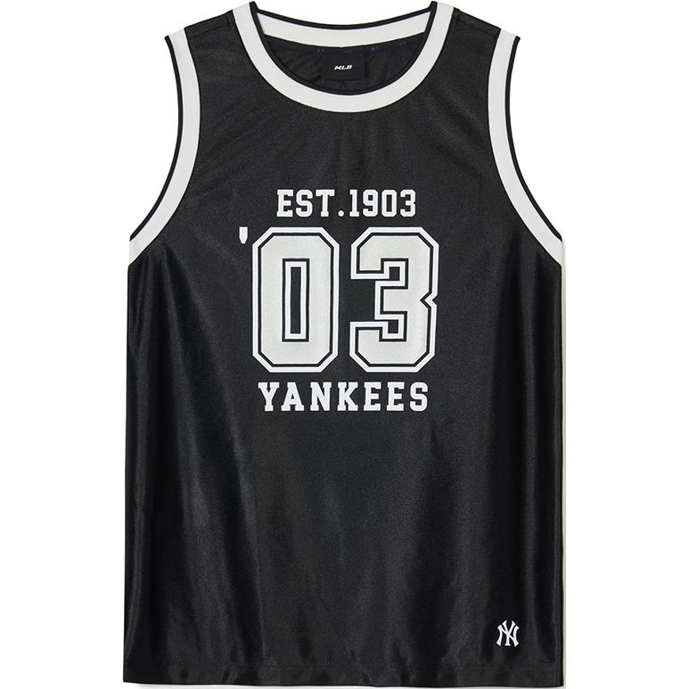 (Women) MLB SS24 Varsity Series New York Yankees Black Sleeveless Vest. 3FTKV0443-50BKS