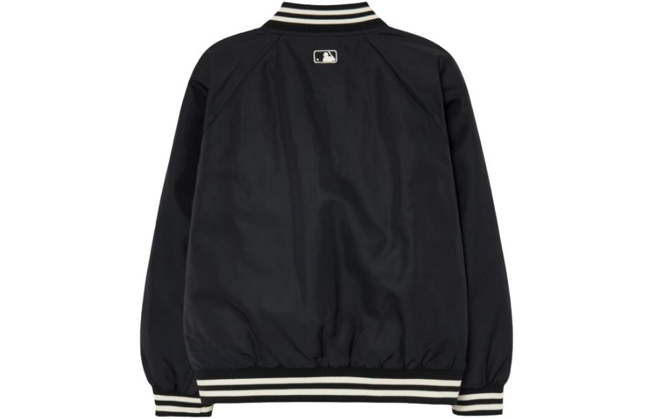 (Women) MLB Striped Logo Stand Collar Baseball Jacket Women’s Black Long Sleeve 3FDJV0136-50BKS 圖 3
