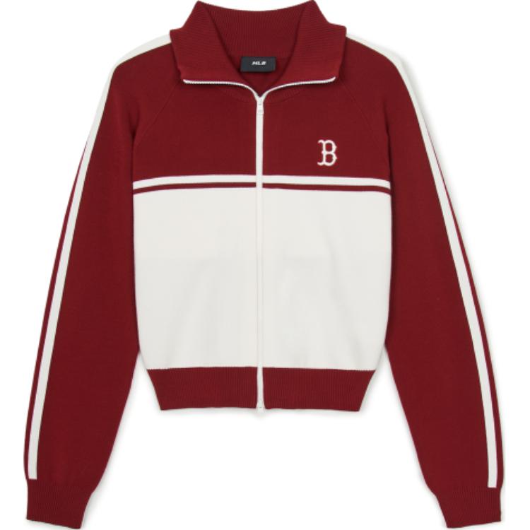 (Women) MLB Varsity Boston Red Sox  Maroon Jacket Casual Comfortable Long Sleeve. 3FKCV0144-43WIS