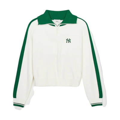 (Women) MLB Varsity New York Yankees Cream Half-Zip Sweatshirt. 3FKPV0444-50CRS