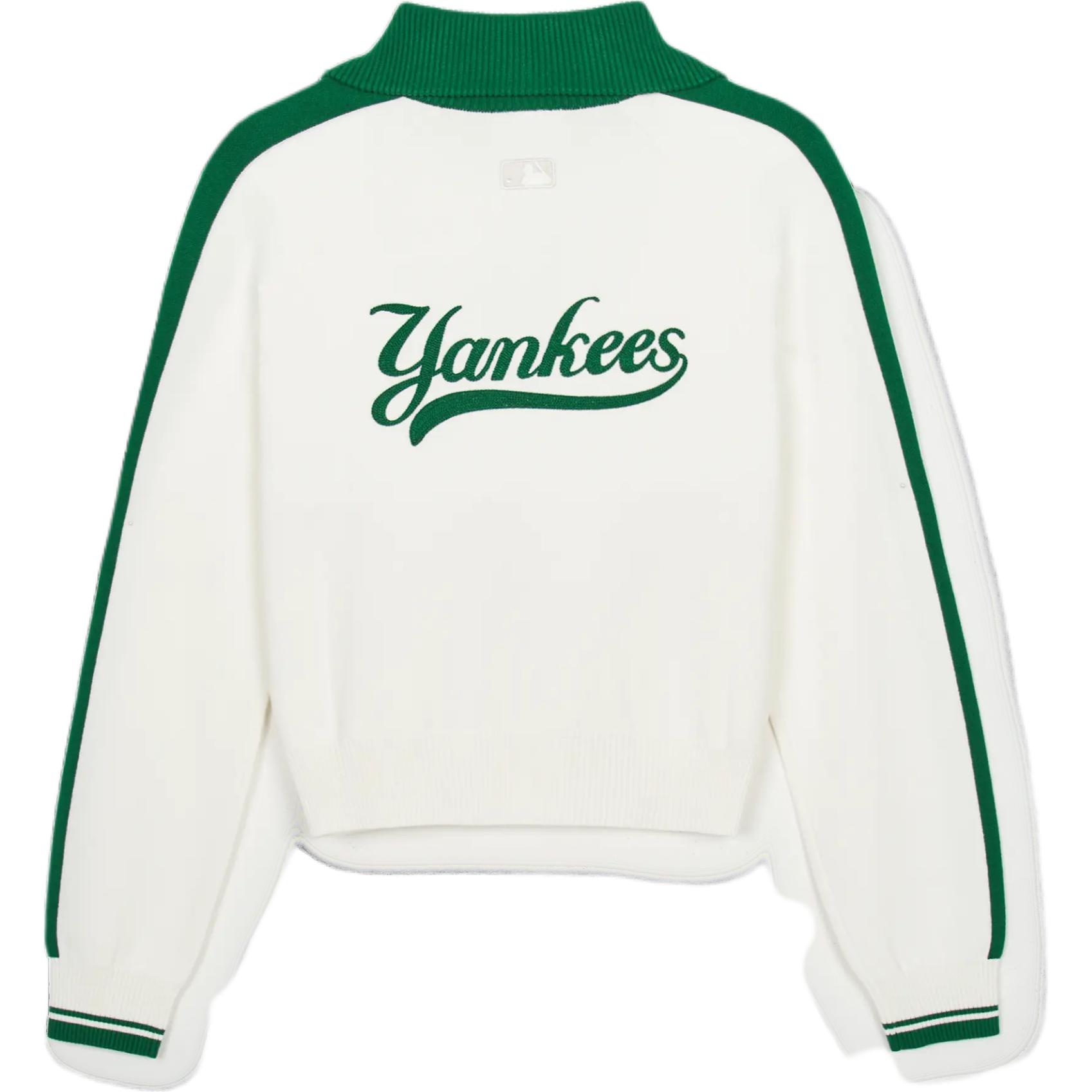 Lookbook (Women) MLB Varsity New York Yankees  Cream Half-Zip Sweatshirt. 3FKPV0444-50CRS