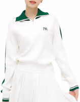 Shop (W) MLB 紐約洋基乳白色半拉鍊運動衫外套. 3FKPV0444-50CRS