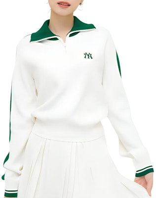 (Women) MLB Varsity New York Yankees Cream Half-Zip Sweatshirt. 3FKPV0444-50CRS Shop (Women) MLB Varsity New York Yankees Cream Half-Zip Sweatshirt. 3FKPV0444-50CRS