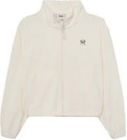 (Women) MLB White Casual Stand Collar Zip-Up Jacket 3FWJB2234-50CRS (Women) MLB White Casual Stand Collar Zip-Up Jacket 3FWJB2234-50CRS