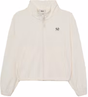 Order (W) MLB Jaket Putih Kasual Stand Collar dengan Resleting 3FWJB2234-50CRS
