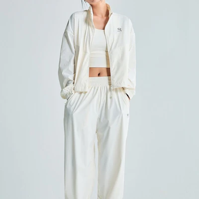 (Women) MLB White Casual Stand Collar Zip-Up Jacket 3FWJB2234-50CRS Details for (Women) MLB White Casual Stand Collar Zip-Up Jacket 3FWJB2234-50CRS