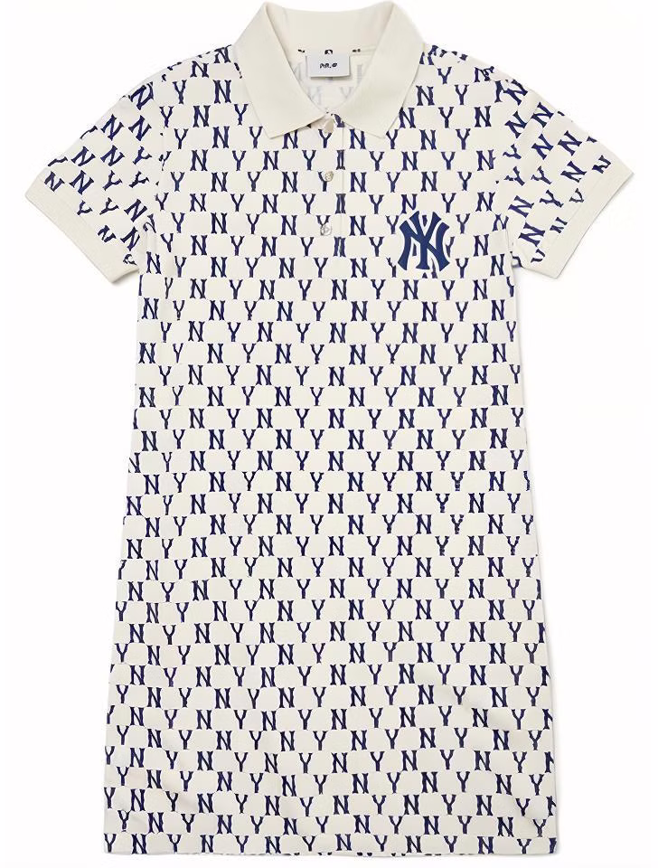 women-mlb-yankees-logo-polo-collar-short-sleeve-dress-cream-casual-wear-3-fopm-0223-50-crs
