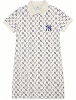 (Women) MLB Yankees Logo Polo Collar Short Sleeve Dress Cream Casual Wear 3FOPM0223-50CRS (Women) MLB Yankees Logo Polo Collar Short Sleeve Dress Cream Casual Wear 3FOPM0223-50CRS