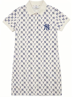 (W) MLB洋基队标志翻领短袖连衣裙奶油色休闲穿搭 3FOPM0223-50CRS Order (W) MLB洋基队标志翻领短袖连衣裙奶油色休闲穿搭 3FOPM0223-50CRS