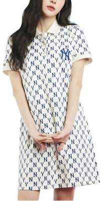 (W) MLB洋基队标志翻领短袖连衣裙奶油色休闲穿搭 3FOPM0223-50CRS Purchase (W) MLB洋基队标志翻领短袖连衣裙奶油色休闲穿搭 3FOPM0223-50CRS