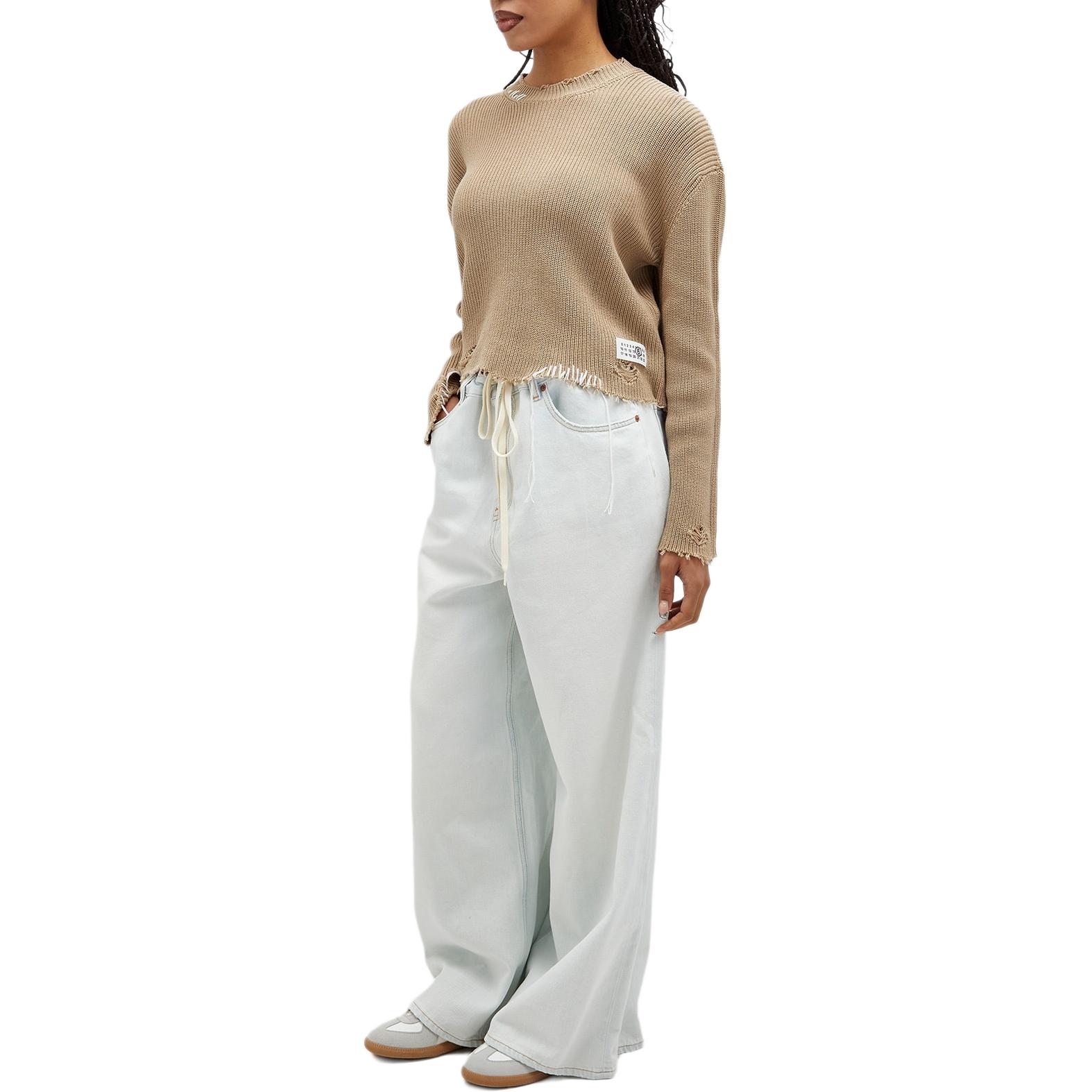 Lookbook (W) MM6 Maison Margiela 米色破洞針織長袖毛衣 S52HL0036M13089-119