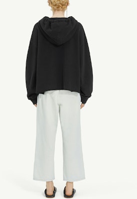 (W) MM6 Maison Margiela 黑色不對稱下擺大Logo寬鬆連帽衫 S52GU0220S25537900 Shop (W) MM6 Maison Margiela 黑色不對稱下擺大Logo寬鬆連帽衫 S52GU0220S25537900