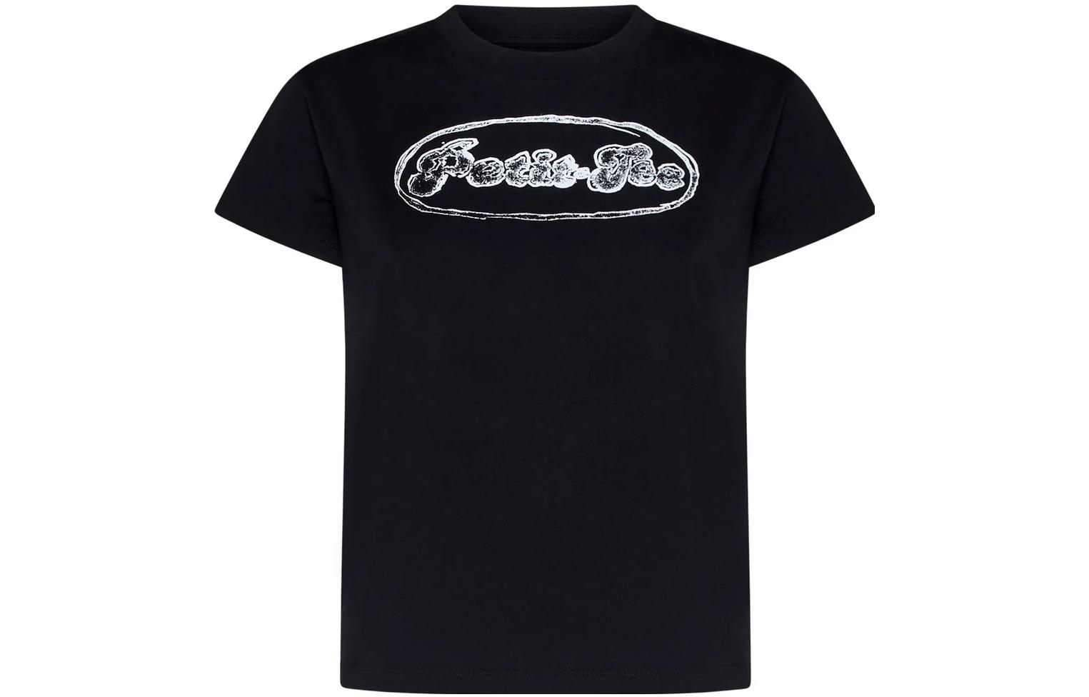 Order (Women) MM6 Maison Margiela  Black Logo Print Crewneck T-Shirt SS23. S52GC0301S24312-900