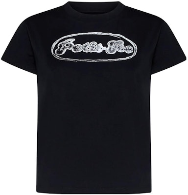 (Women) MM6 Maison Margiela Black Logo Print Crewneck T-Shirt SS23. S52GC0301S24312-900 Order (Women) MM6 Maison Margiela Black Logo Print Crewneck T-Shirt SS23. S52GC0301S24312-900