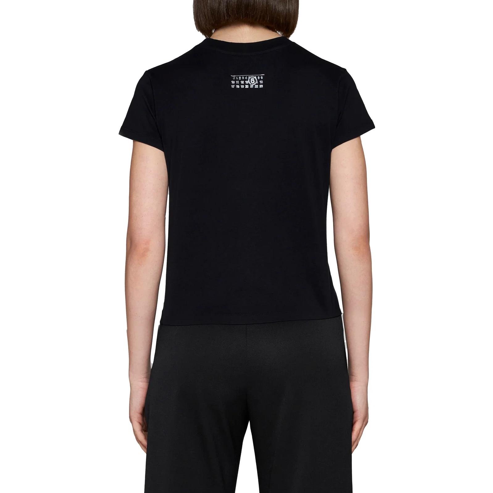 Purchase (Women) MM6 Maison Margiela  Black Logo Print Crewneck T-Shirt SS23. S52GC0301S24312-900