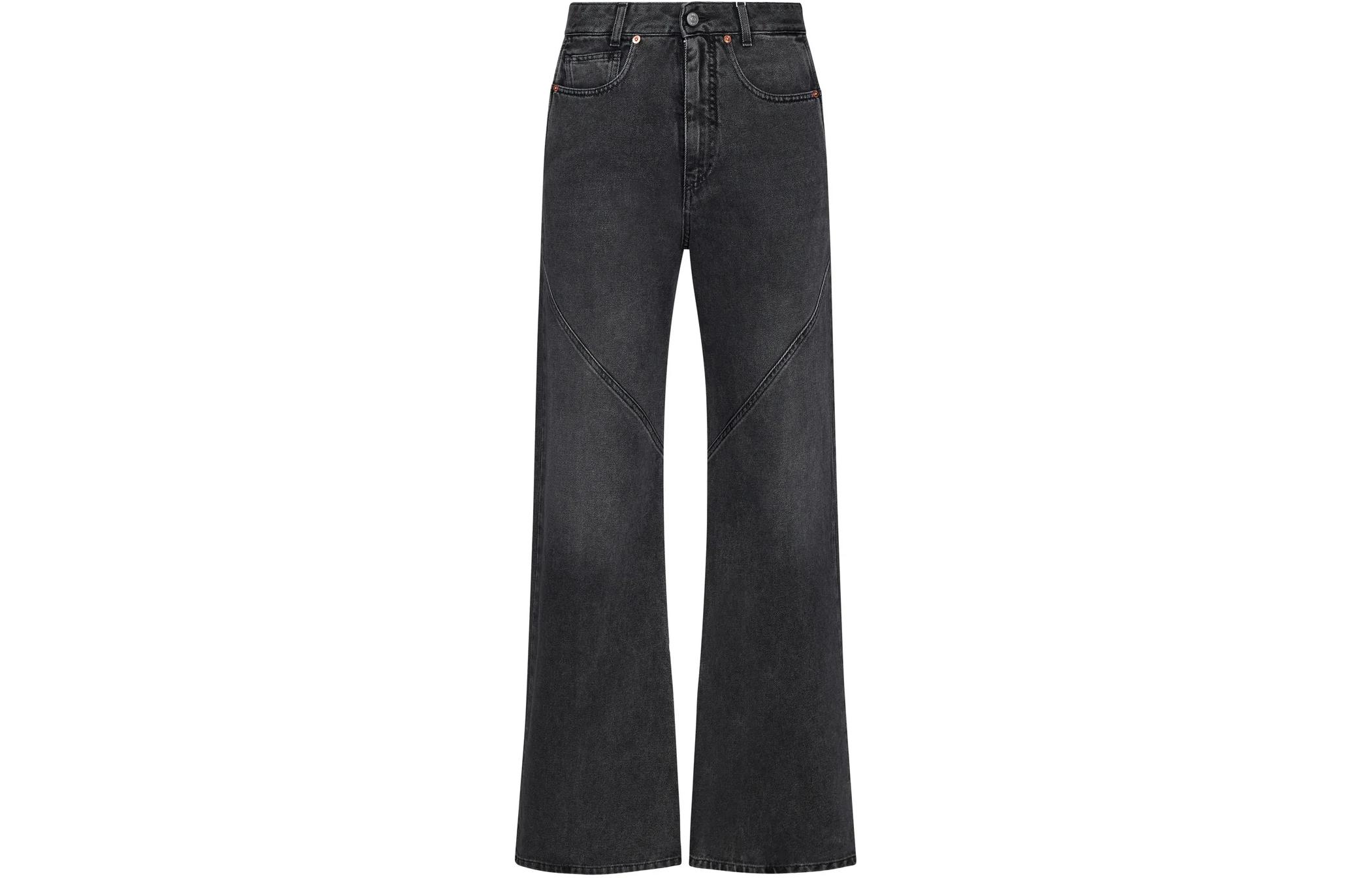 (Women) MM6 Maison Margiela  Black Loose Fit Straight-Leg Zip Denim Jeans S62LB0160M30009M859