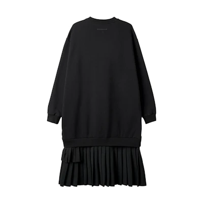 (Women) MM6 Maison Margiela Black Minimalist Long-Sleeve Midi Dress S52DD0017STJ383-900