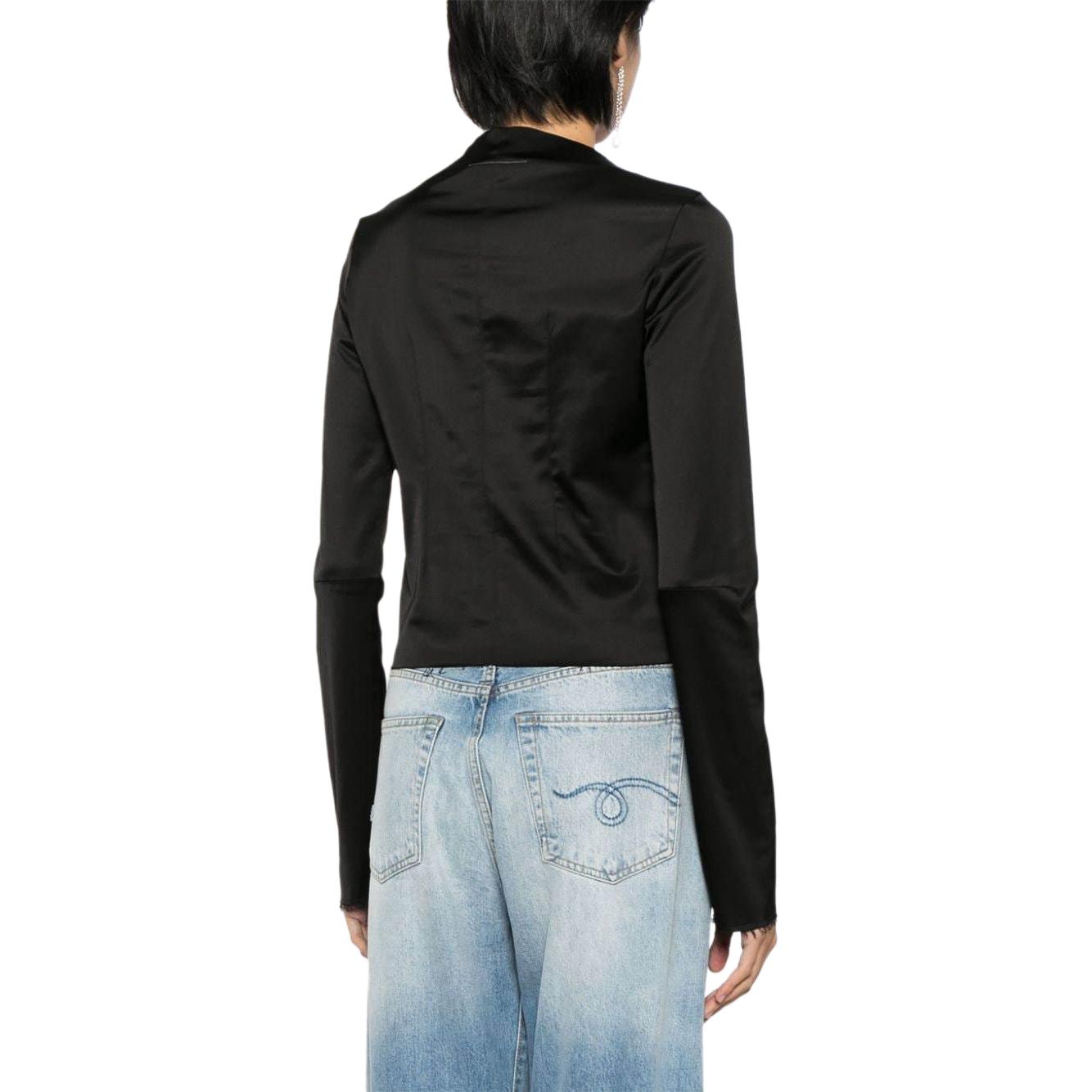 (Women) MM6 Maison Margiela  Black Solid High Neck Long Sleeve T-Shirt S52NH0016M35143 圖 4