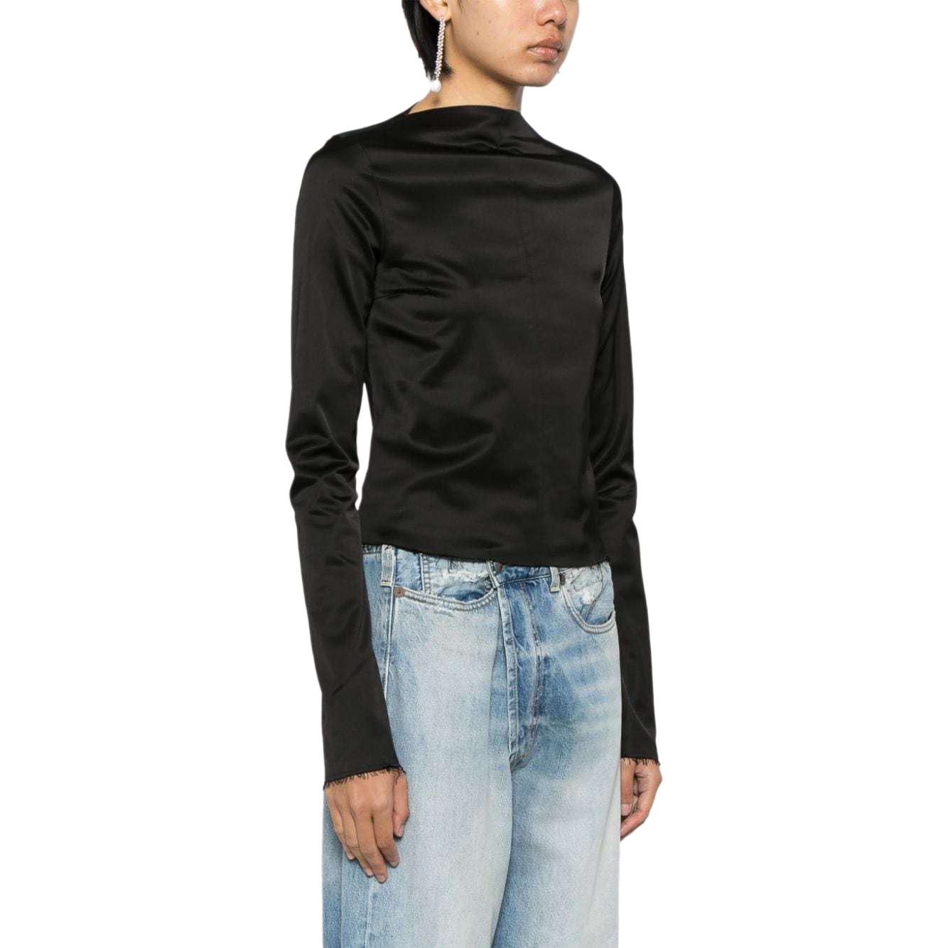 (Women) MM6 Maison Margiela  Black Solid High Neck Long Sleeve T-Shirt S52NH0016M35143 圖 5