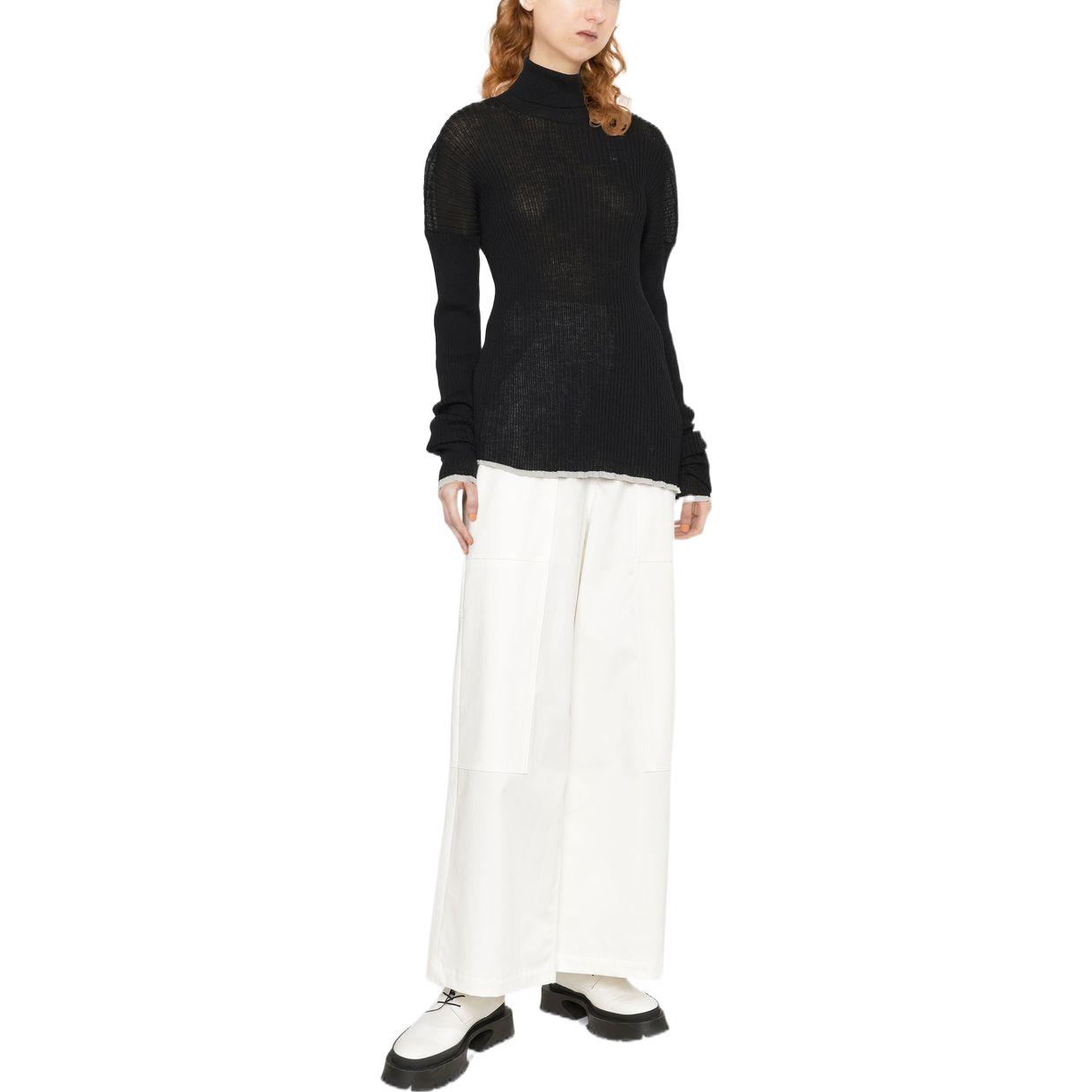 Lookbook (W) MM6 Maison Margiela 黑色高領修身羊毛毛衣 SS22 S52HA0255S18060001F