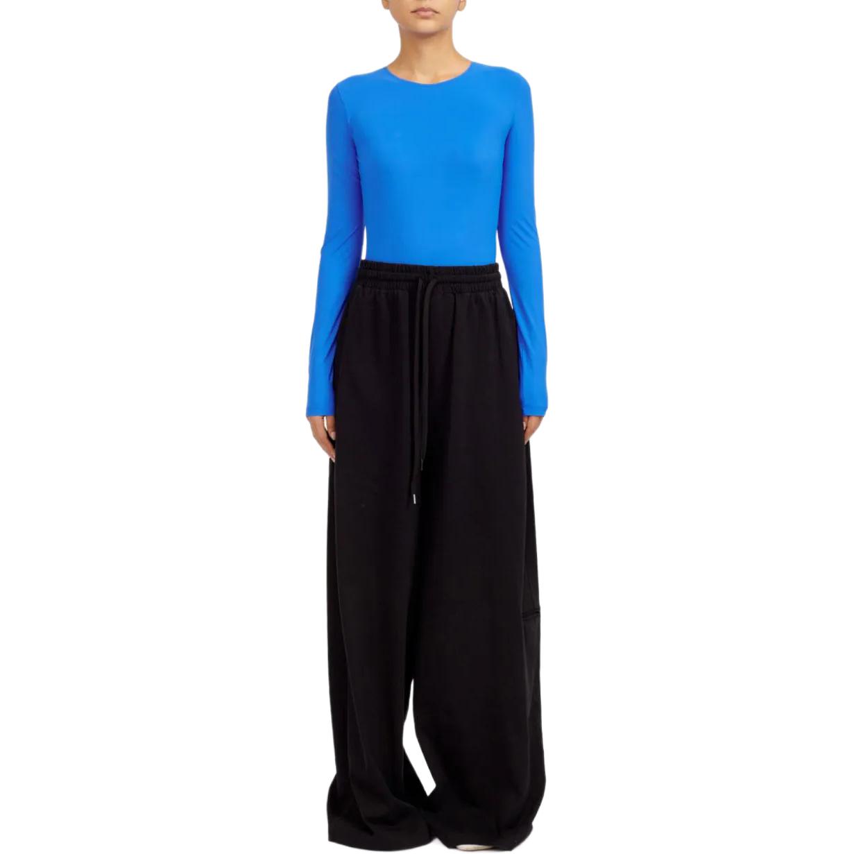 Lookbook (Women) MM6 Maison Margiela  Black Wide-Leg Elastic Waist Pants SS24 S62KB0198S23962-Black