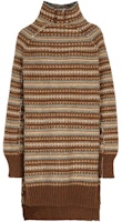 (Women) MM6 Maison Margiela Brown Striped Turtleneck Midi Sweater S62GP0046S17854-001 (Women) MM6 Maison Margiela Brown Striped Turtleneck Midi Sweater S62GP0046S17854-001