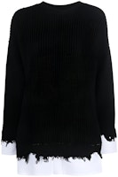 (Women) MM6 Maison Margiela Colorblock Crewneck Sweater - Black S62HL0019S18382-900 (Women) MM6 Maison Margiela Colorblock Crewneck Sweater - Black S62HL0019S18382-900