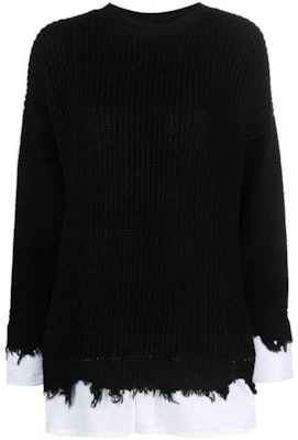 (W) MM6 Maison Margiela 拼色圓領毛衣 - 黑色 S62HL0019S18382-900 Order (W) MM6 Maison Margiela 拼色圓領毛衣 - 黑色 S62HL0019S18382-900