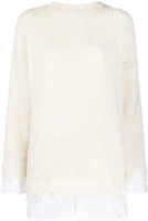 Order (W) MM6 Maison Margiela 對比拼接針織毛衣 米白色 S62HL0019S18382-101