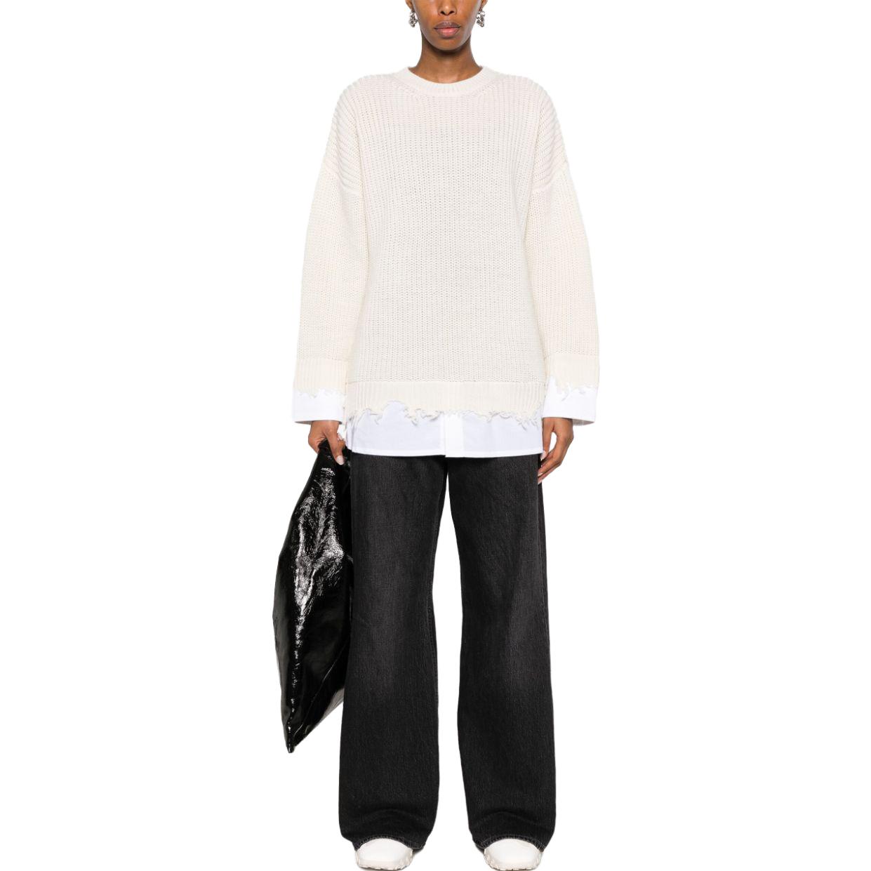 Lookbook (W) MM6 Maison Margiela 對比拼接針織毛衣 米白色 S62HL0019S18382-101