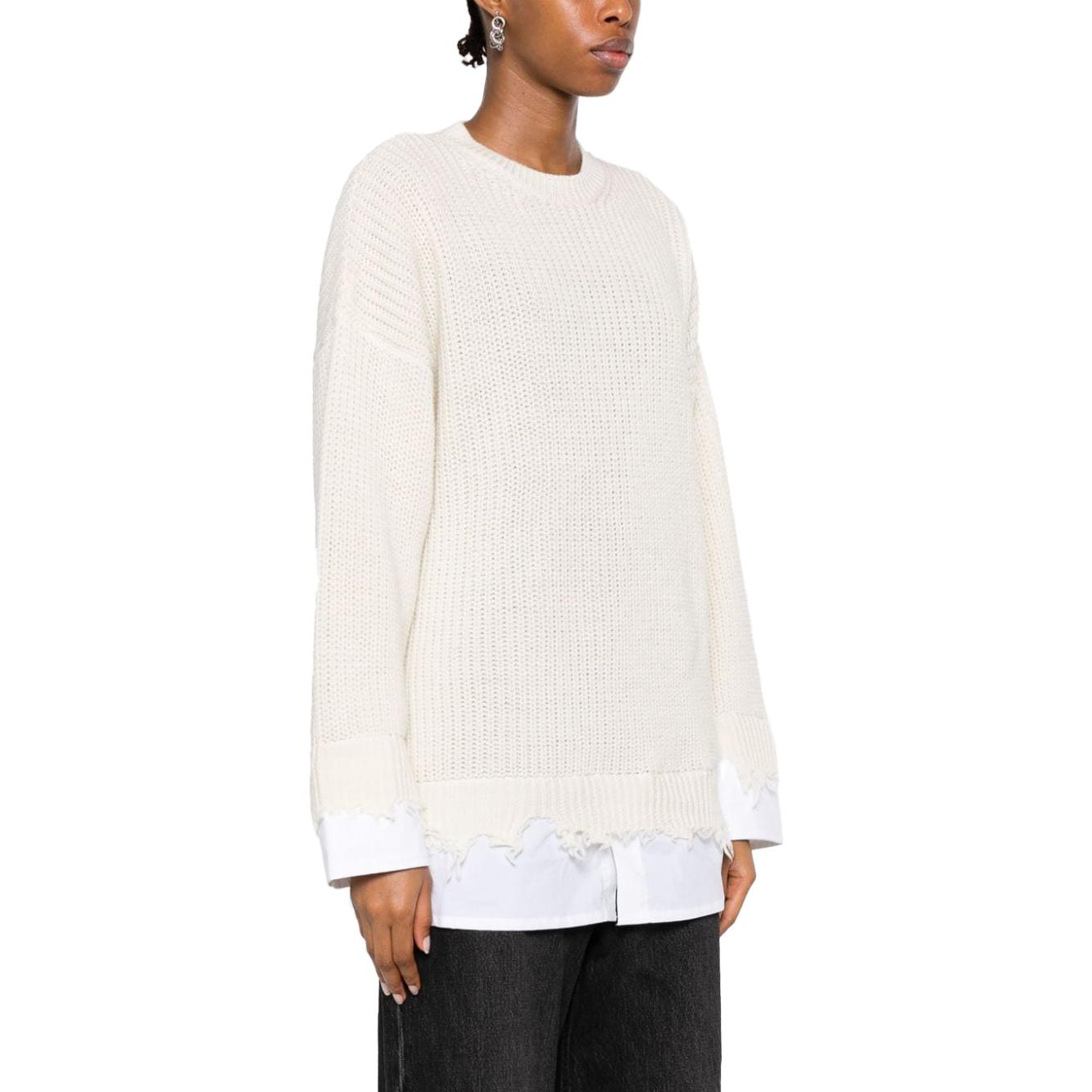 Purchase (W) MM6 Maison Margiela 對比拼接針織毛衣 米白色 S62HL0019S18382-101