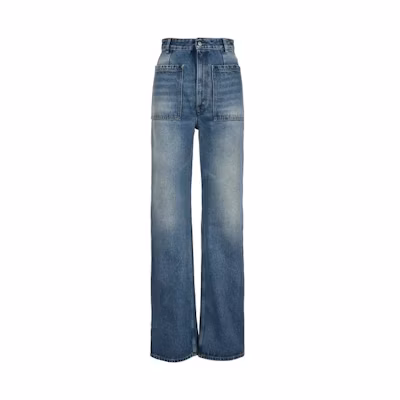 (Women) MM6 Maison Margiela Faded Loose Fit Long Blue Jeans S62LB0056S30589965