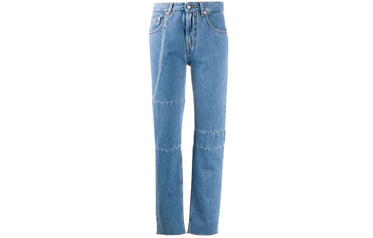 (Women) MM6 Maison Margiela  Five-Pocket Chain Straight-Leg Jeans Denim Pants. S52LA0132S30460982