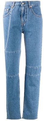(Women) MM6 Maison Margiela Five-Pocket Chain Straight-Leg Jeans Denim Pants. S52LA0132S30460982 Buy (Women) MM6 Maison Margiela Five-Pocket Chain Straight-Leg Jeans Denim Pants. S52LA0132S30460982