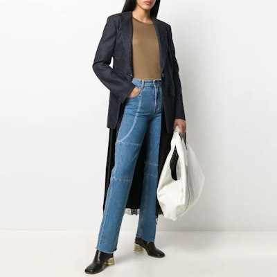 (Women) MM6 Maison Margiela Five-Pocket Chain Straight-Leg Jeans Denim Pants. S52LA0132S30460982 Lookbook (Women) MM6 Maison Margiela Five-Pocket Chain Straight-Leg Jeans Denim Pants. S52LA0132S30460982