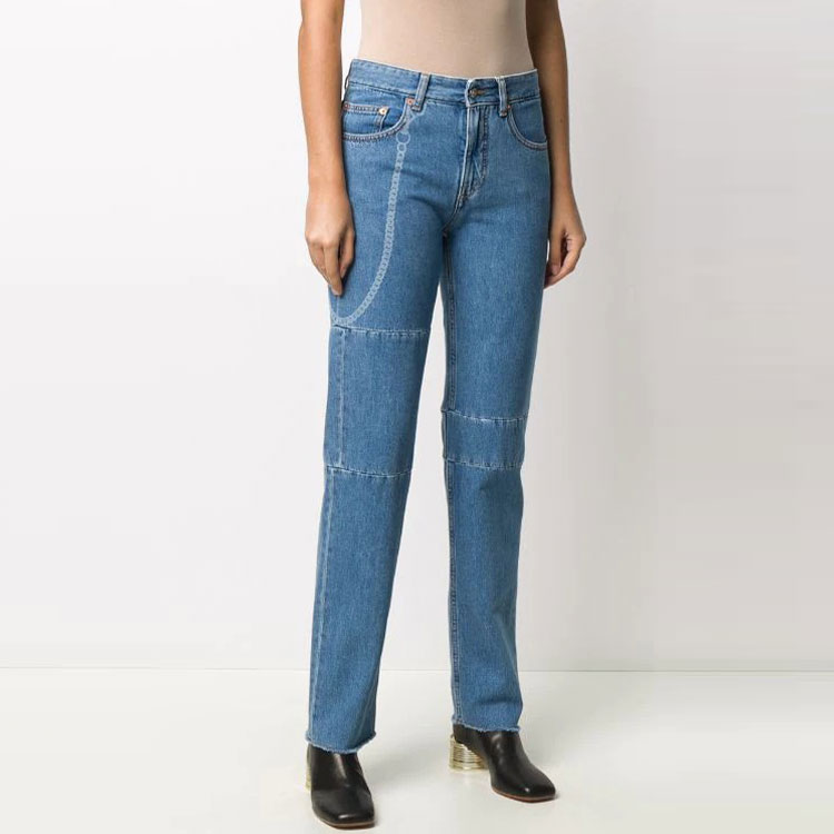 Shop (Women) MM6 Maison Margiela  Five-Pocket Chain Straight-Leg Jeans Denim Pants. S52LA0132S30460982
