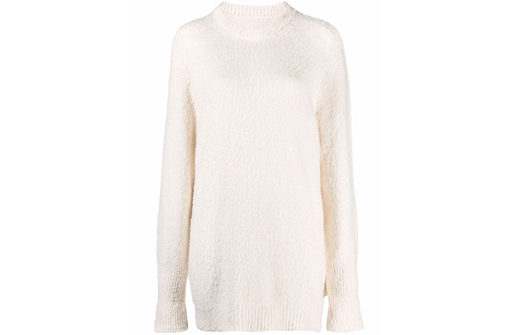 (Women) MM6 Maison Margiela  Fleece Pullover White Sweater. S51GP0225S17664101