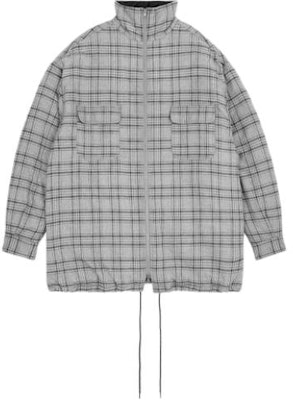 (W) MM6 Maison Margiela 灰色格紋高領寬鬆棉質外套 S52AM0292S78535001F Buy (W) MM6 Maison Margiela 灰色格紋高領寬鬆棉質外套 S52AM0292S78535001F