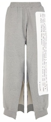 (Women) MM6 Maison Margiela Gray Printed Split Jogger Pants. S62KB0074S25337851M Order (Women) MM6 Maison Margiela Gray Printed Split Jogger Pants. S62KB0074S25337851M