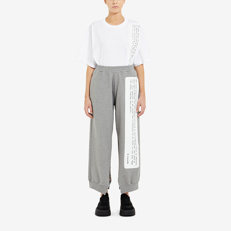 Shop (Women) MM6 Maison Margiela  Gray Printed Split Jogger Pants. S62KB0074S25337851M