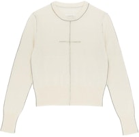 (Women) MM6 Maison Margiela Ivory Slim Fit Crewneck Crop Sweater FW24. S52HL0022M13037102 (Women) MM6 Maison Margiela Ivory Slim Fit Crewneck Crop Sweater FW24. S52HL0022M13037102