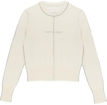 (W) MM6 Maison Margiela 象牙色修身短版圓領毛衣 FW24 S52HL0022M13037102 Order (W) MM6 Maison Margiela 象牙色修身短版圓領毛衣 FW24 S52HL0022M13037102