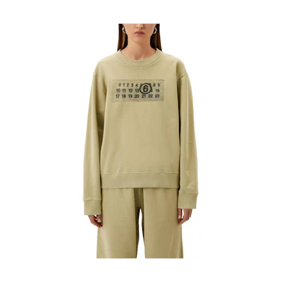(Women) MM6 Maison Margiela Letter Print Crewneck Sweatshirt Khaki Color S52GU0221S25537-724